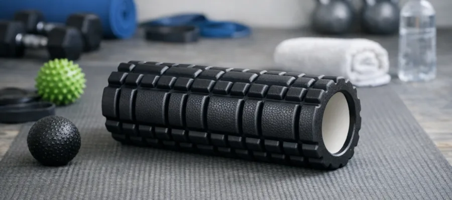 Faszienrolle Uebungen zur Linderung von Muskelkater und Beweglichkeitserhoehung